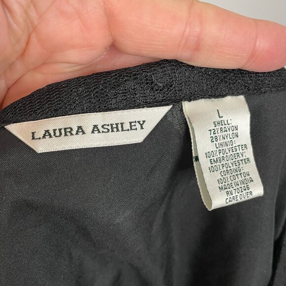 Vintage Laura Ashley Art To Wear Modern Floral Jacket Large Embroidered Lace - Picture 10 of 14